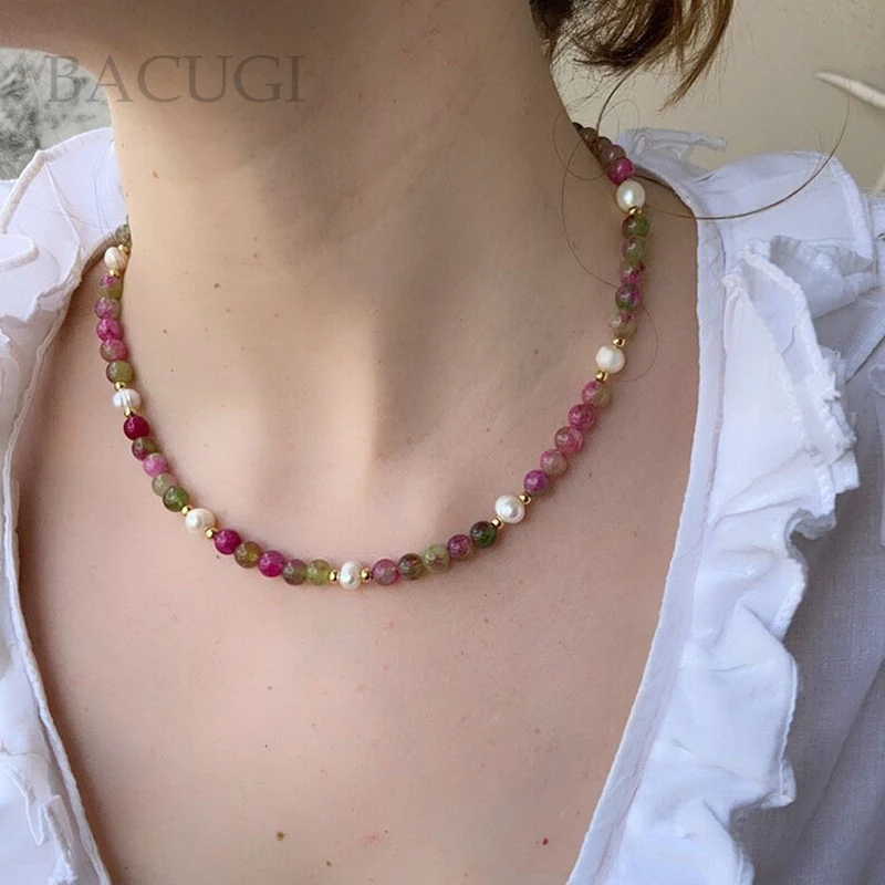 

2026 new natural stone short necklace exquisite small freshwater pearls ladies choker necklace accessories