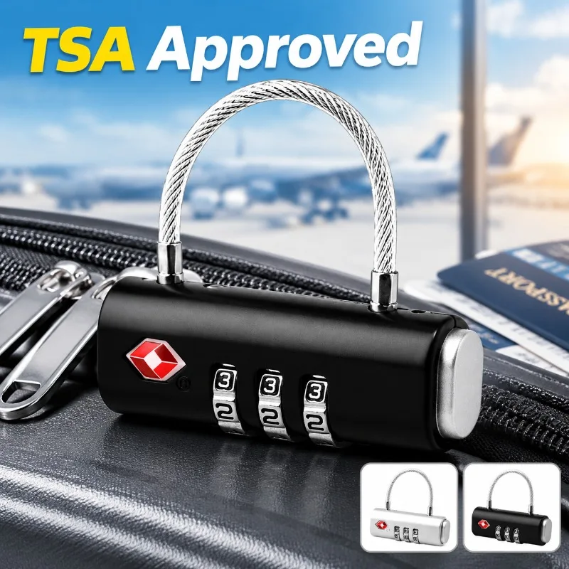 Zinc Alloy TSA Customs Combination Lock Travel Luggage Password Padlock Anti-theft Security Fastener for Suitcase Backpack