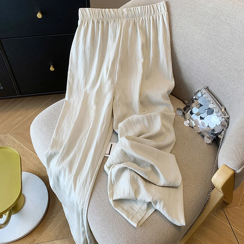 Ice Silk Cool Breathable Casual Pants Women Sports Leggings Regular Elastic Holiday Daily Home Club Wear Trousers