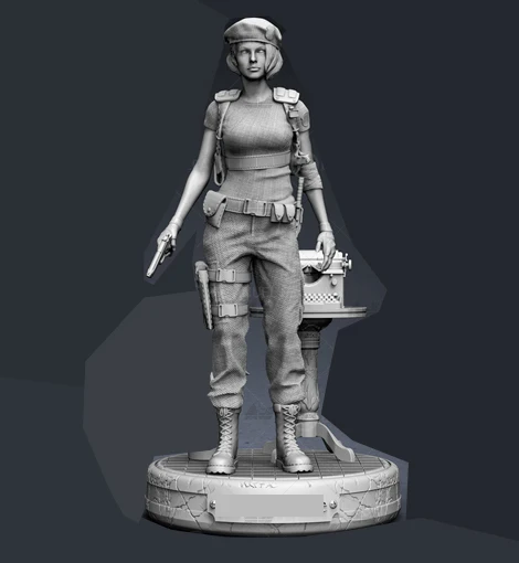 

1/24 75mm 1/18 100mm Resin Model Girl Soldier Figure Sculpture Unpainted No Color RW-1051