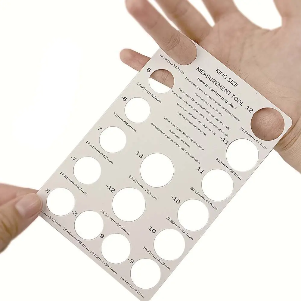 Size Ring Ruler Ring Diameter Accessory Finger Size Board Ring Mandrel Stick Ring Size Card Table Ring Measurer Card Board