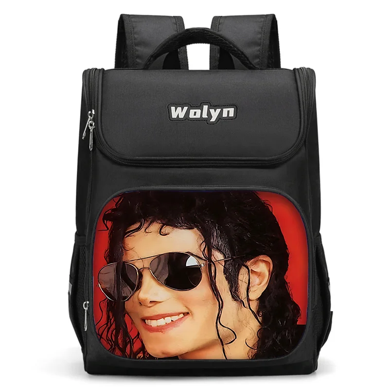 Michael Jackson Large Child Backpack Boy Girls School Bag For Men Women Traveling Backpack Durable and Multi Compartmen