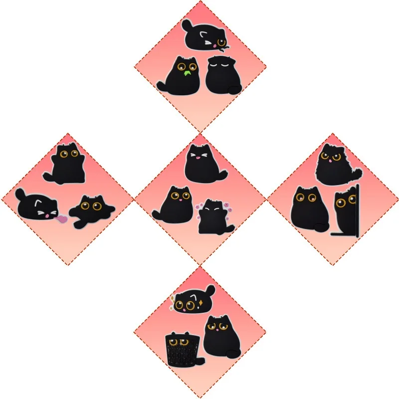 

15PCS Cartoon Black Cat Owl Shoe Charms Colorful PVC Clog Buckle Decorations DIY Craft Supplies Party Favors Kids Birthday Gifts