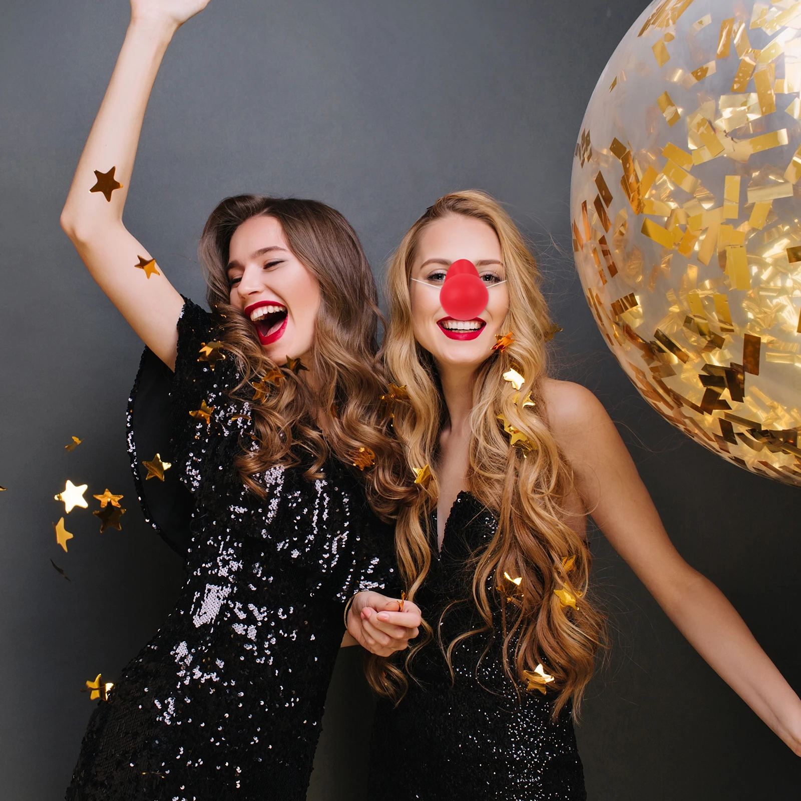 

6pcs Red Clown Noses Large Size Reusable Safe Cosplay Props Gifts Halloween Costume Party Accessories Rubber Toys