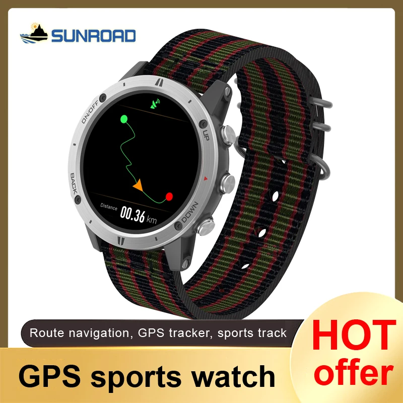 

Sunroad 2024 New GPS Smart Sports Watch Tracker Waterproof for Swim Run Climb Altimeter Men Electronic Wrist Watches Reloj Hombr