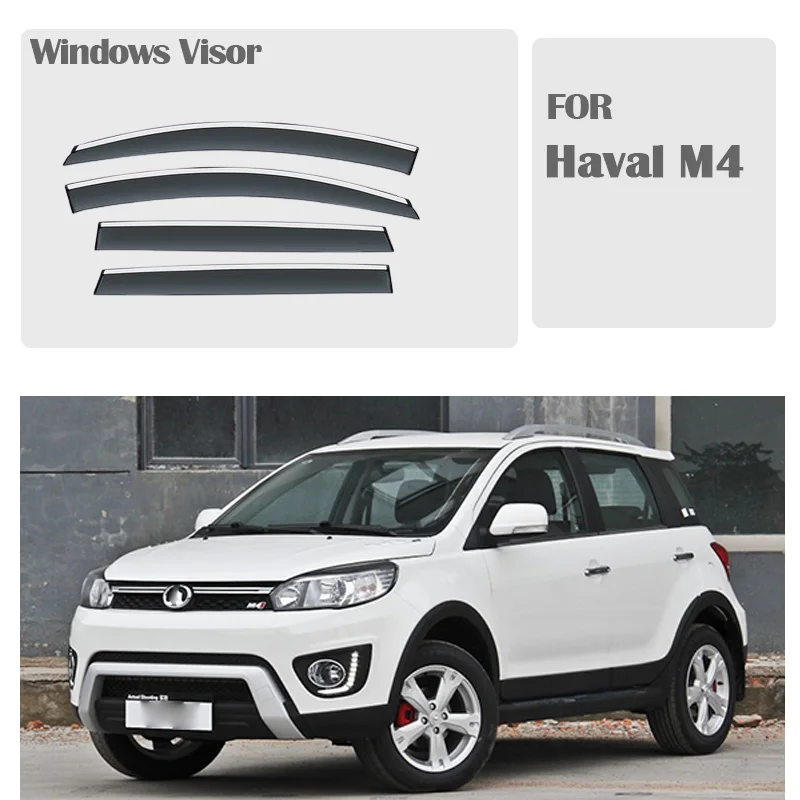 FOR Haval M4 2012-2022 Window Visors Rain Guard Windows Rain Cover Deflector Awning Shield Vent Guard Shade Cover Trim