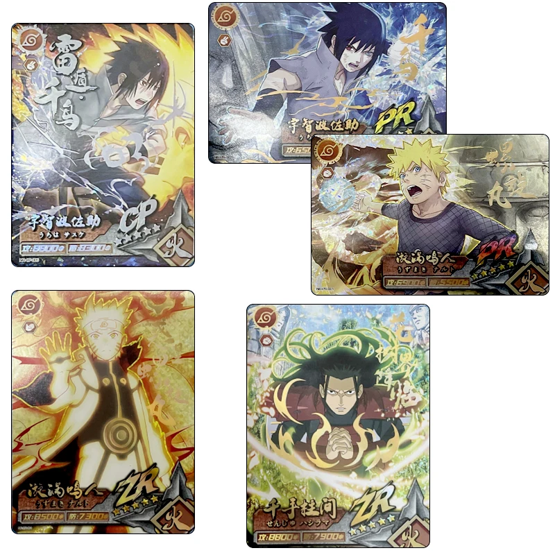 Naruto Zr Cp Pr Series Uchiha Sasuke Senju Hashirama Anime Characters Bronzing Collection Flash Card Cartoon Toys Christmas Gift