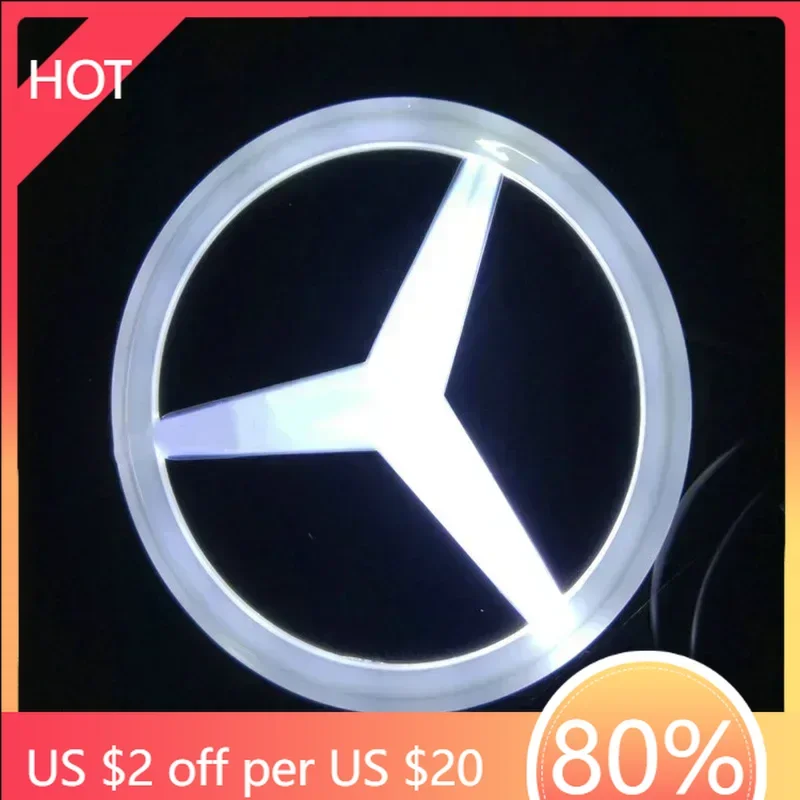 

Колпаки ступицы 9,5 см, эмблема заднего багажника автомобиля, светодиодный значок из АБС-пластика, аксессуары для Mercedes Benz S350 S300L S A B C E Class GLA GLK ML GL
