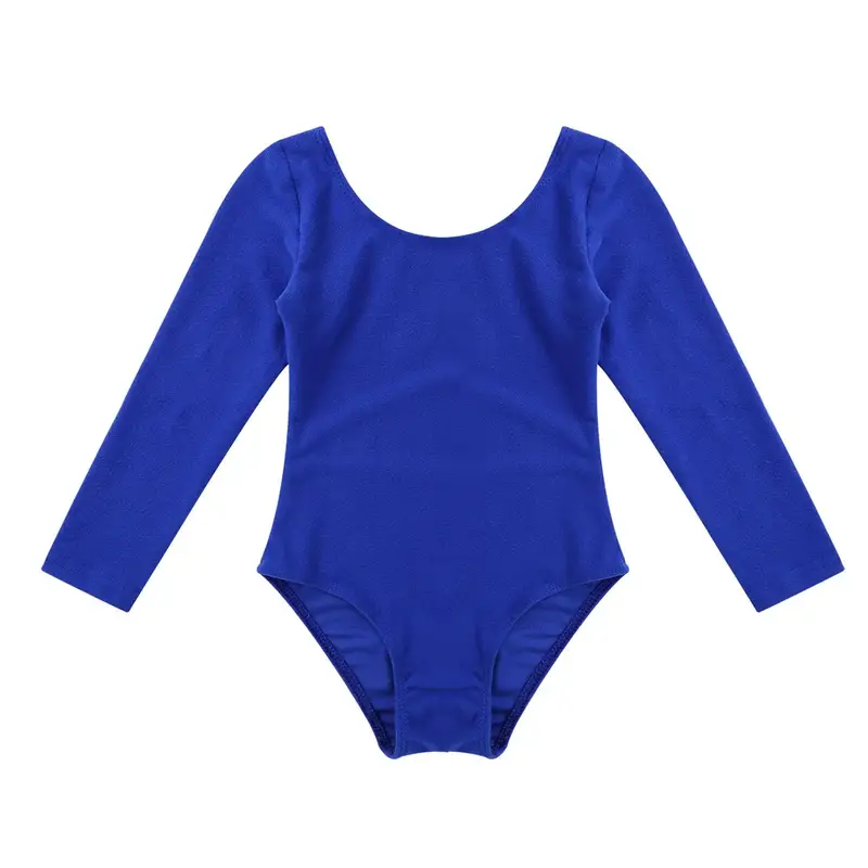Kids Girls Long Sleeve Ballet Leotards Dance Costume Warm Solid Color Gymnastics Workout Training Bodysuit Dancer Wear - Image 9