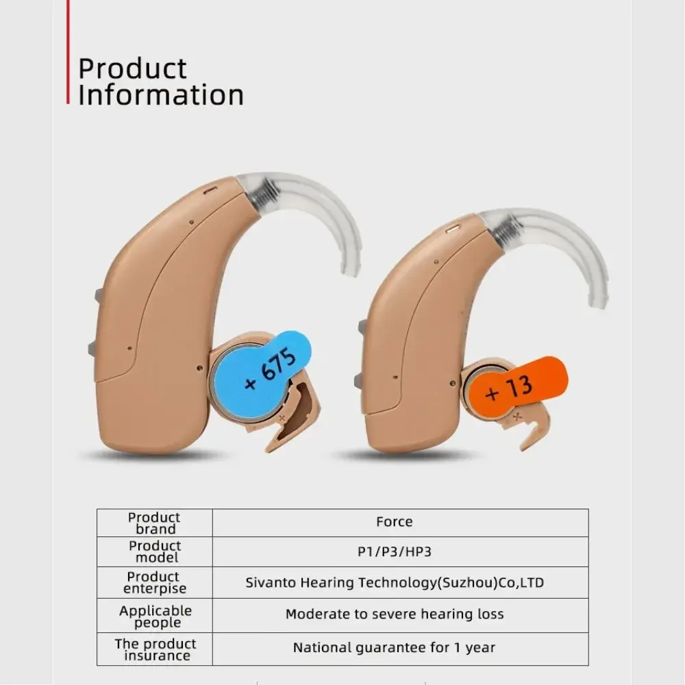 Rexton ARENA BTE Hearing Aid Aids Fun SP HP3 6-CH Powerful Digital Sound Amplifiers Ear Device for Profound Severe Loss