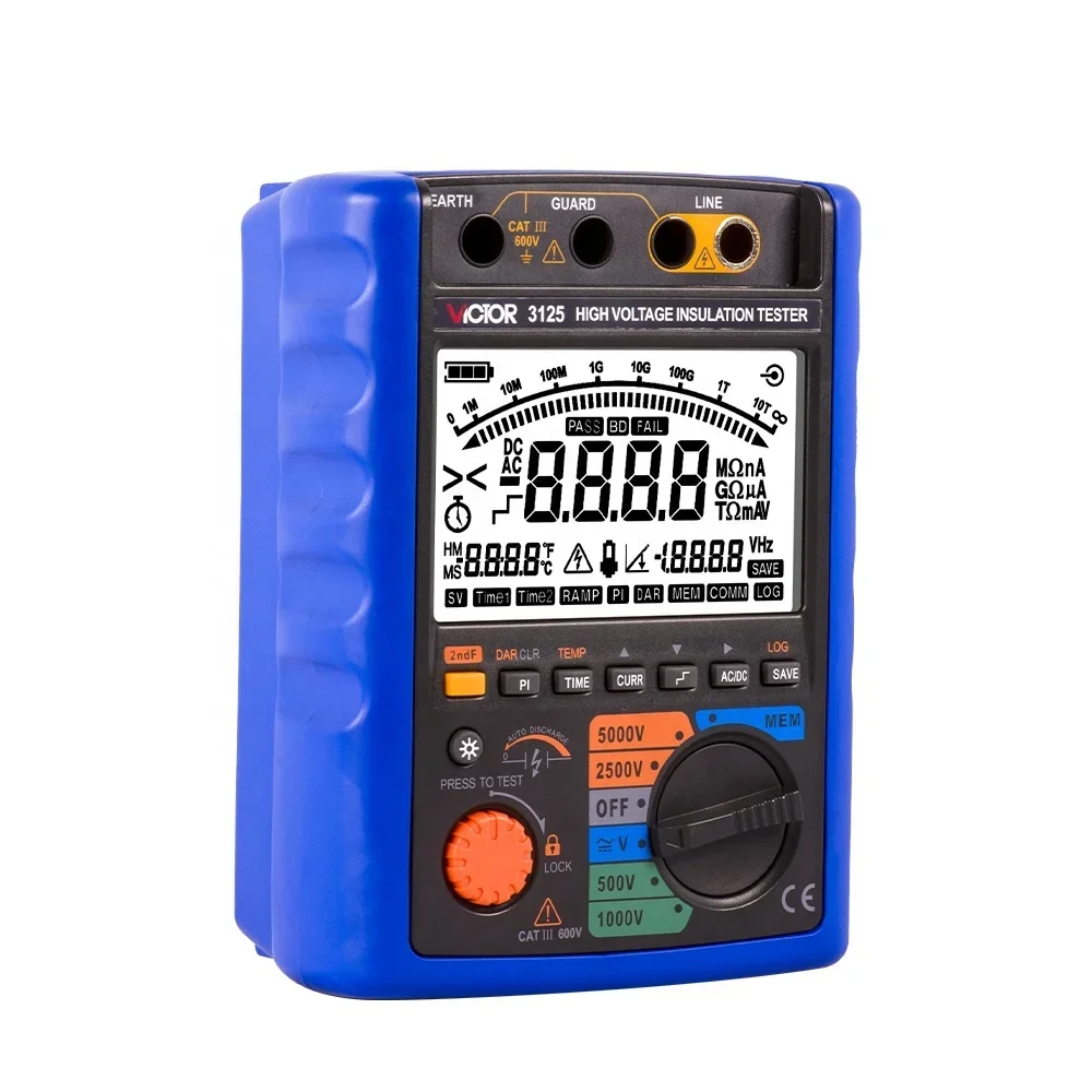 VICTOR 3123 Hight Voltage Digital Insulation Resistance 9999 count 250V/500V/1000V/2500V DC/AC Voltage measurementTester