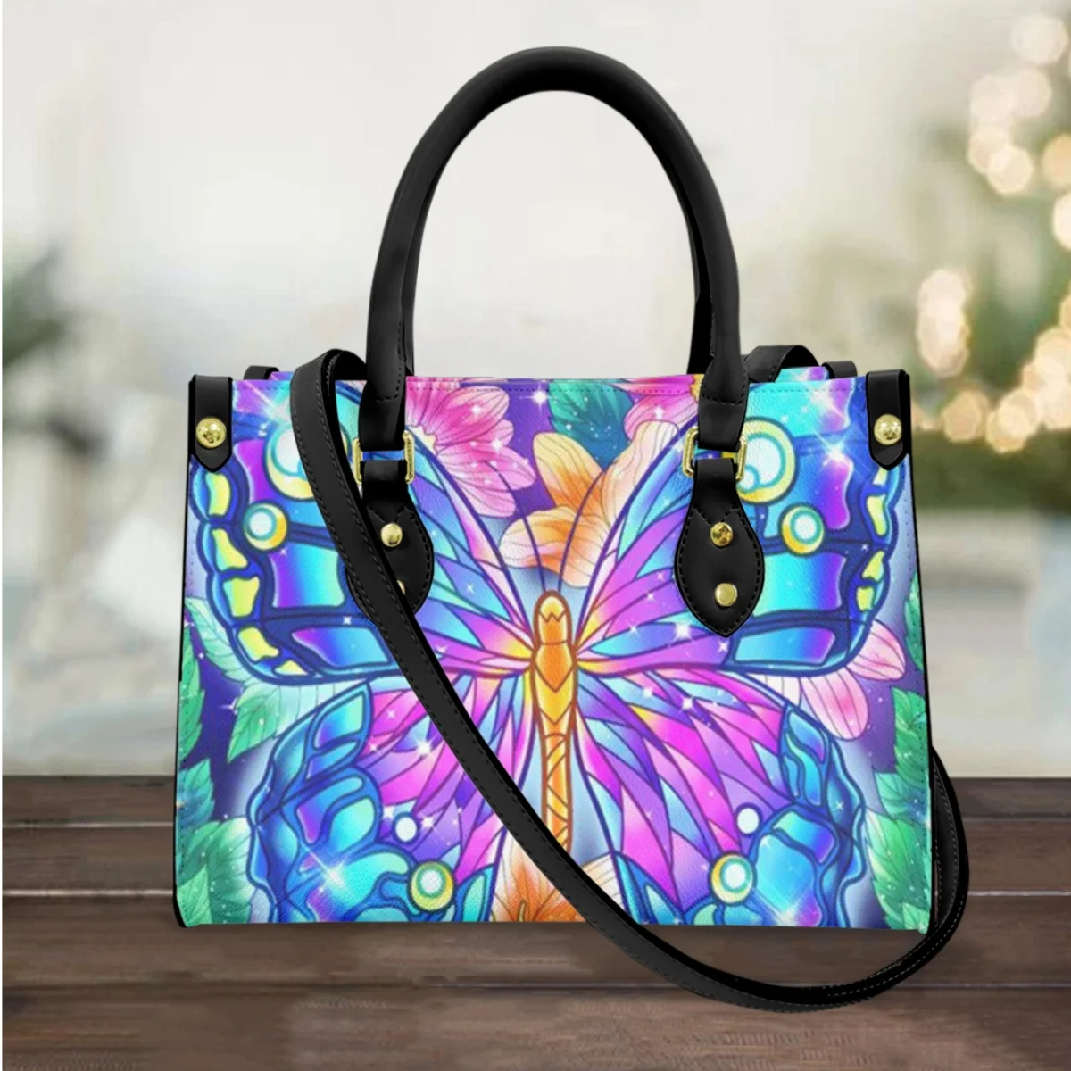 

FORUDESIGNS Ladies Handbags Utility Multicolor Pretty Butterfly Design Female Shopper Bag Tour Women Classic Tote Bags Fashion