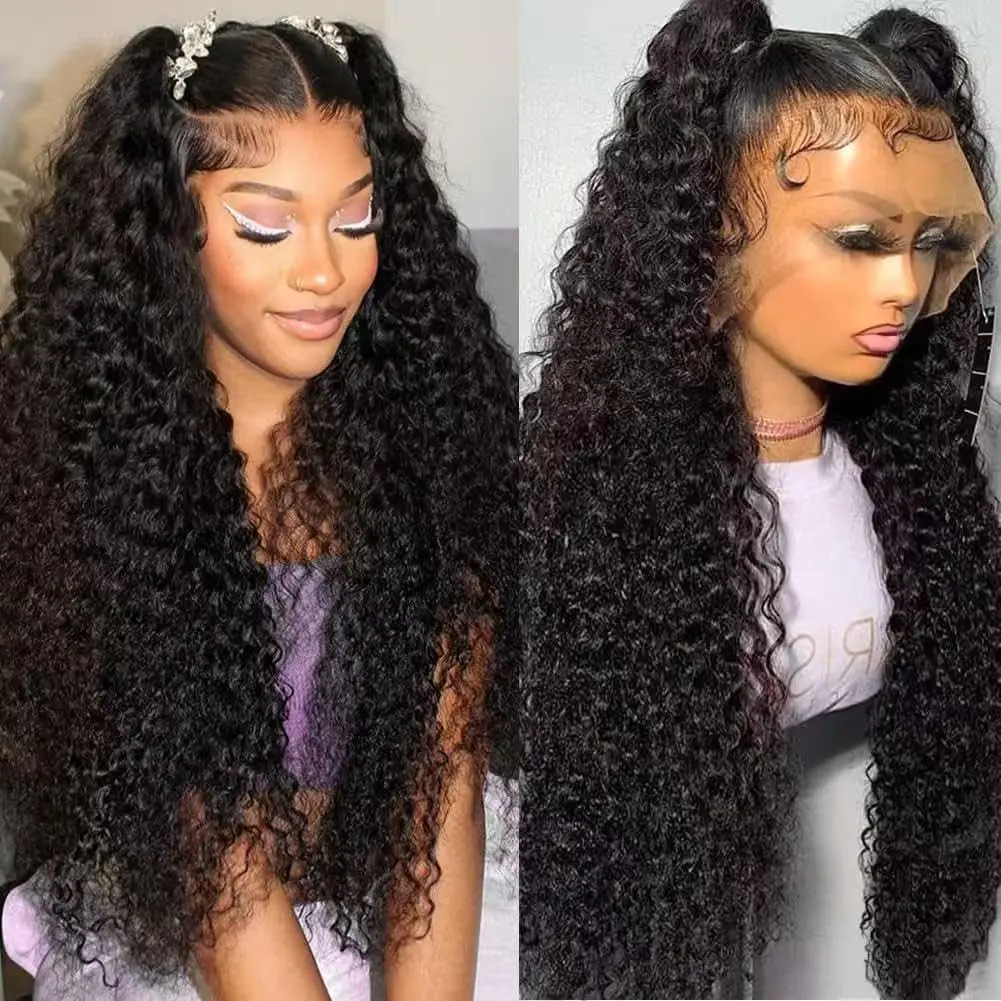 

Deep Wave 13x6 HD Lace Front Wig Human Hair Lace Frontal Wig Human Hair Pre Plucked with Baby Hair Deep Part Curly Wig for Women