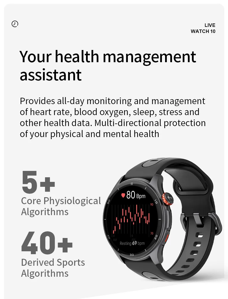 iGPSPORT LW10 1,43 Zoll AMOLED-Bildschirm Herzfrequenzüberwachung Bluetooth Anruf GPS Sport Fitness Blutsauerstoff zum Laufen Radfahren – Detail 16