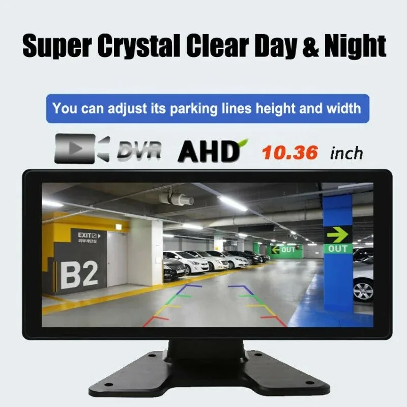 Best-selling 10.36in Touch Screen Quad Split DVR AHD IPS Monitor Night Vison  with MP5 BT  CCD Front Side Reverse Camera Kit