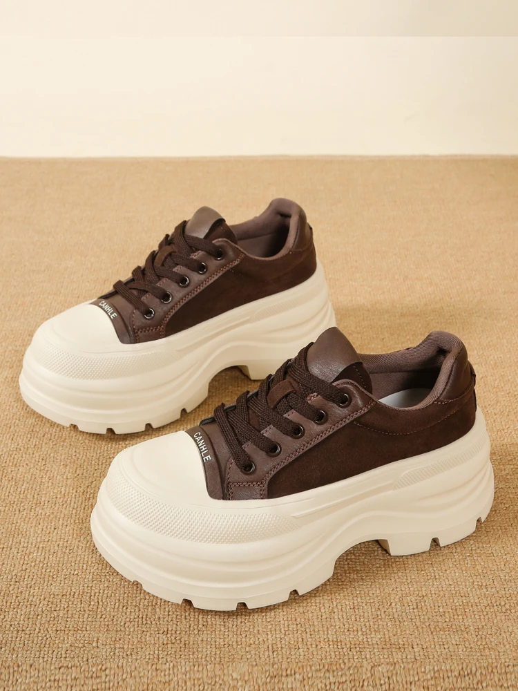 

Women's Casual Sports oes Thi Bot Anti-slip Dad oes Increase 6cm Small Size Platform Leisure Sports oes