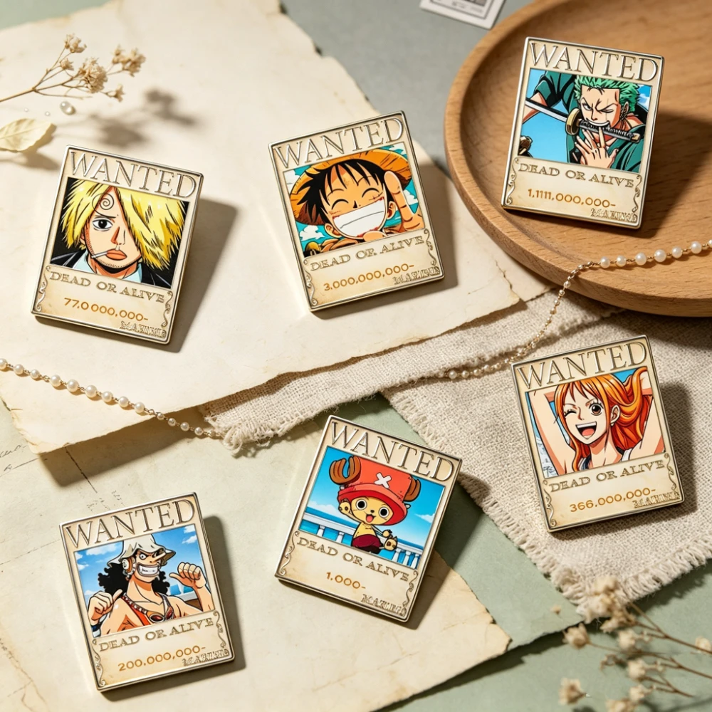 6PcsVintage Wanted Poster Enamel Pins Set Metal Brooch Badge, Black Friday Christmas Gift for Clothes Backpack Decor