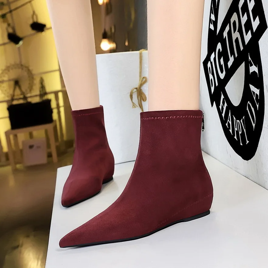 

Women Korean Version Fashion Simple Heeled Women's With Low Height Inside Pointed Toe Pumps Shoes Woman туфли женские High Heels