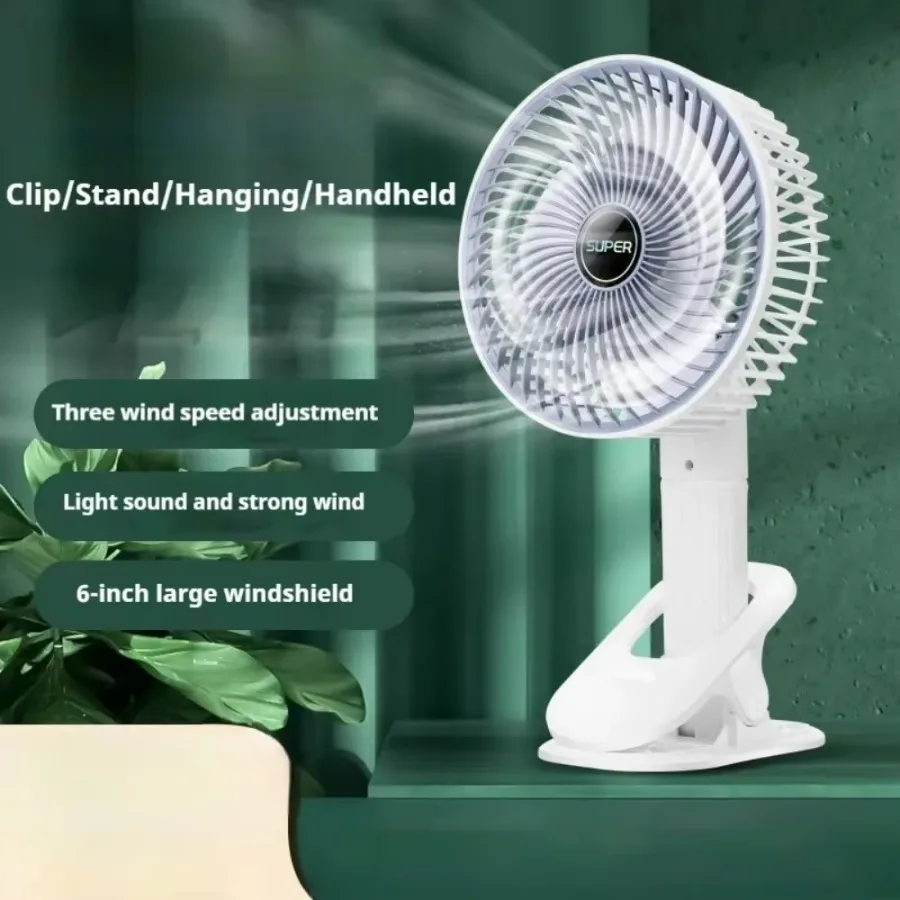 USB Clip On Fan Mini Portable Dual Use Silent Desk Fan for Office Dormitory Students Lightweight and Convenient