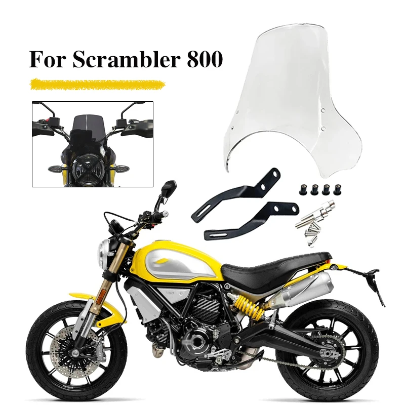 

New Scrambler800 Motorcycle Accessories WindScreen Windshield Visor Deflector For Ducati Scrambler 800 2023 2024