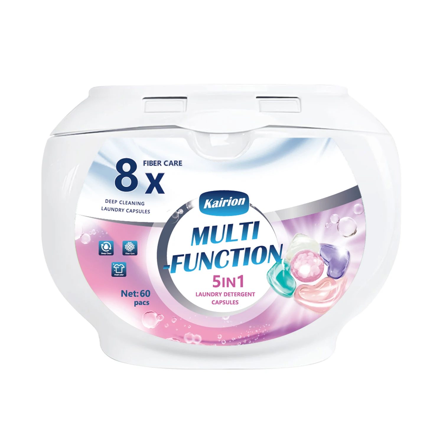 60 Cápsulas de Detergente para Ropa con Perlas de Fragancia, Limpieza Profunda, Fragancia Duradera, Aptas para Lavanderías, Viajes de Negocios, Hogar y Uso en Exteriores