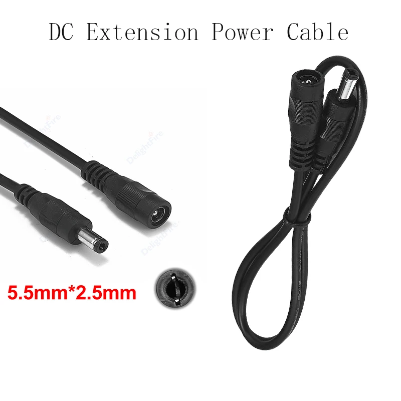 5.5*2.5mm DC Extension Power Cable Extend Electrical Wire Flexible Connector Extender Cord Line For CCTV Camera Router LED Strip