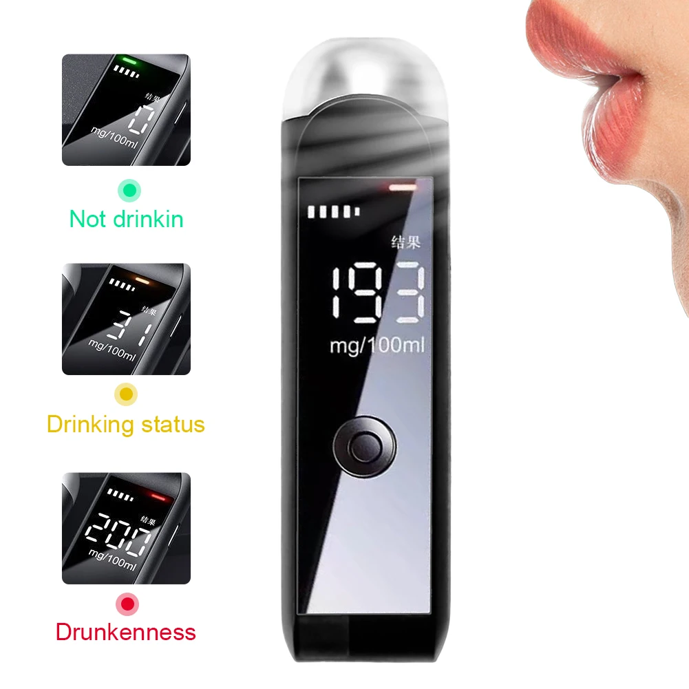 Breathalyzer Portable Alcoholometer Professional-Grade Accuracy Alcohol Test Tools Rechargeable for Personal & Professional Use