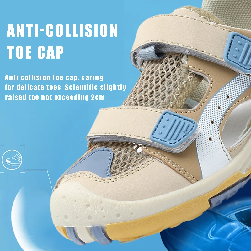 Boys Soft Sandals Fashion Children Shoes Solid Color Baby Sole Anti-slip Anti collision outdoor Girls Sandalias Flat Beach