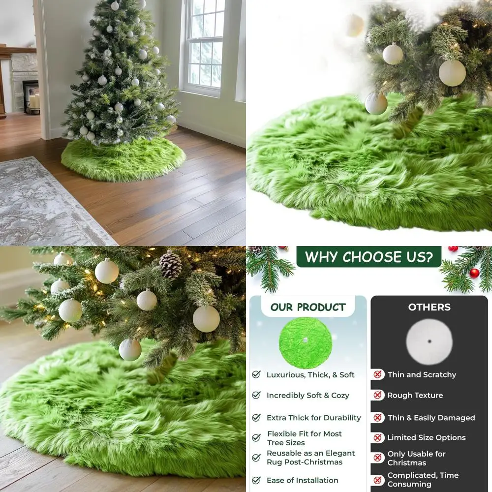 

Роскошная юбка в виде рождественской елки из искусственного меха 72, плюшевая для праздников