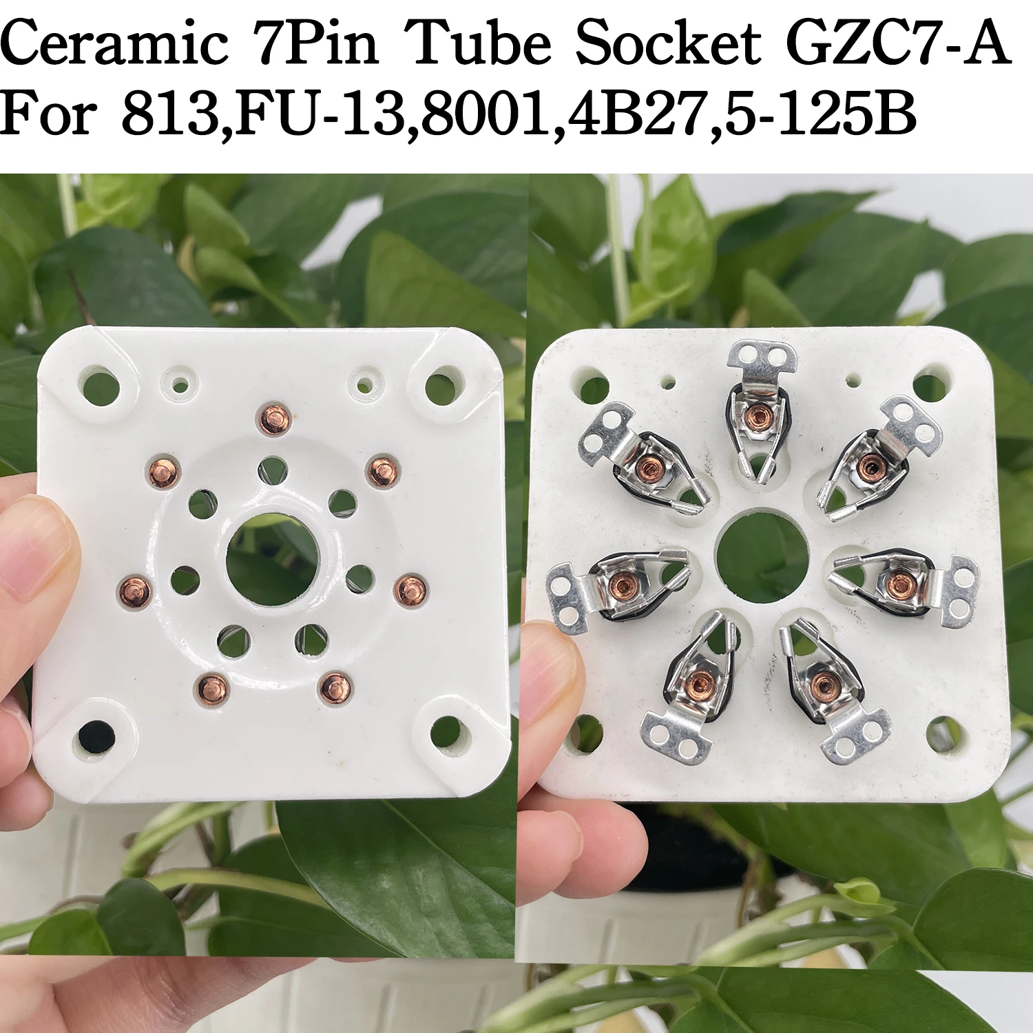 5PCS 7Pins Vacuum Tube Sockets Ceramic Base For 813 FU-13 4B27 5-125B 8001 Vacuum Tube Amplifier Audio DIY