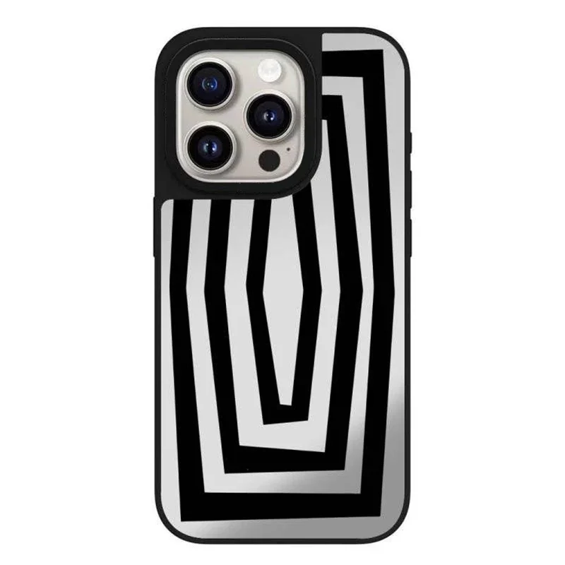 Creative Geometric Patterns Mirror Magnetic Phone Case Cover for IPhone 11 12 13 14 15 16 Pro Max Case