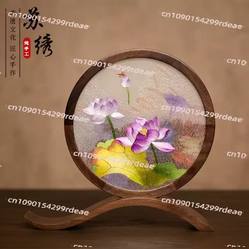 

Suzhou embroidery ornament handmade double-sided pattern embroidery table