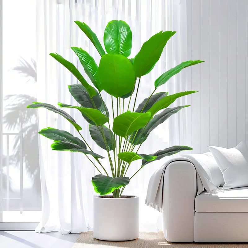 85cm Artificial Plants Tropical Palm Tree Fake Banana Plants Leaves Real Touch Plastic Monstera For Home Garden Party Decor