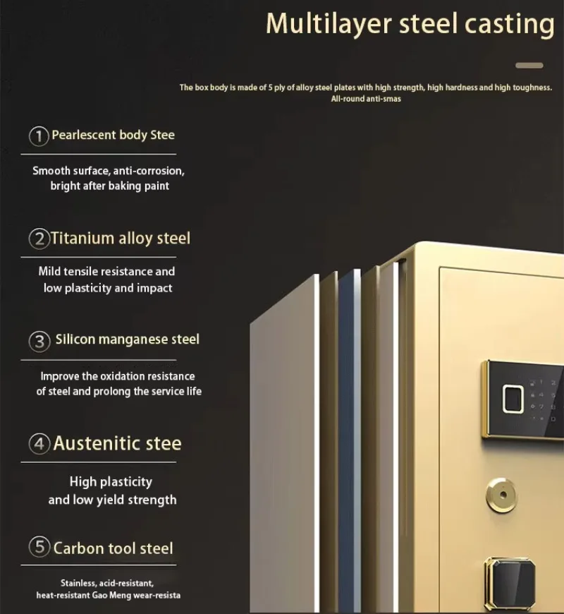 صندوق أمان بطول 1.8 متر وبابين، خزانة تخزين آمنة بكلمة مرور إلكترونية متينة وآمنة من الفولاذ #6