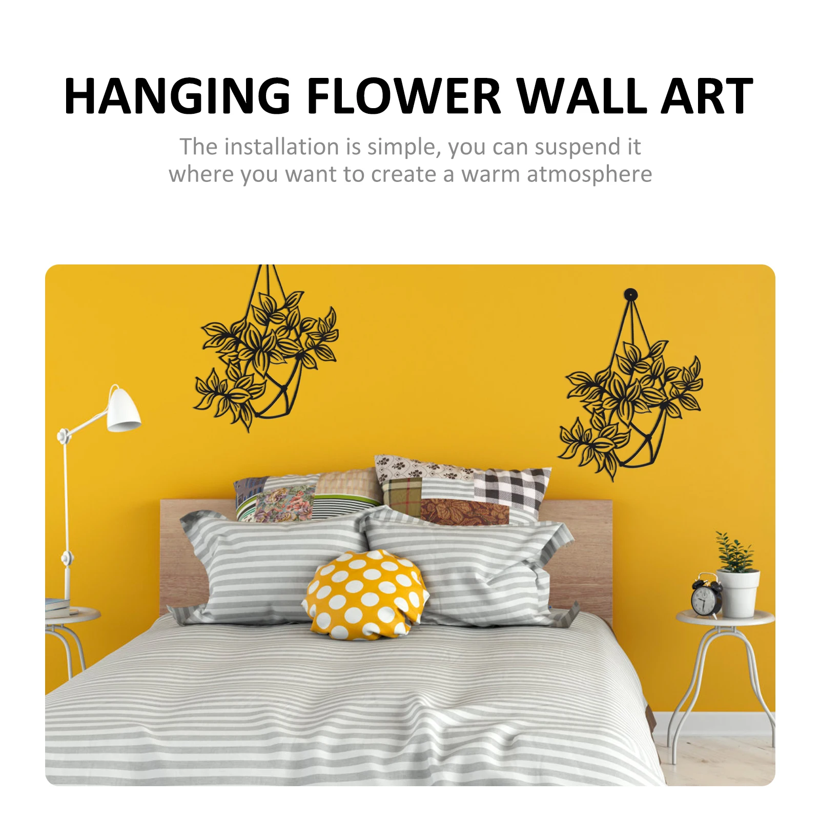 

Floral Hanging Wall Decor Sculpture Flower Basket Baskets Iron Flowers Decorations