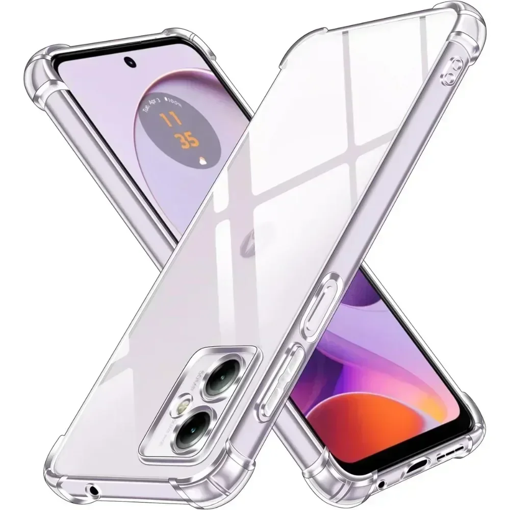 Funda blanda de silicona a prueba de golpes para Motorola Moto G14 G34 G54 G54 (Brasil) G84 5G G04 G24 Power G10 G20 G30, funda trasera transparente y gruesa