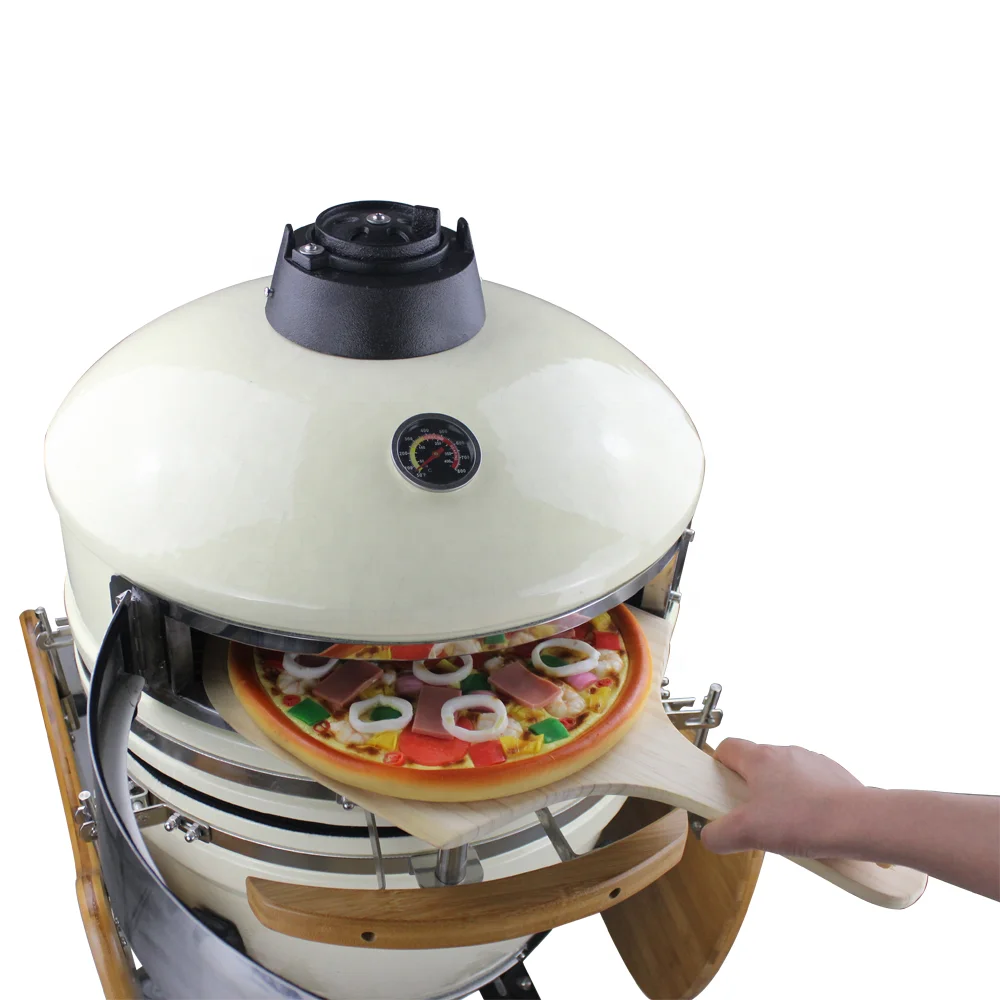 Parrilla y horno de pizza de cerámica a la venta, barbacoa al aire libre para barbacoa, horno para barbacoa de pizza china con leña