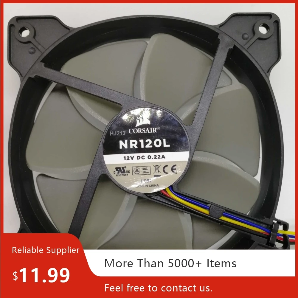 NR120L 120mm X 25mm DC 12V PWM Cooling Fan, 4-Pin Hydraulic Bearing, 400-2200RPM for PC Case & CPU Cooler