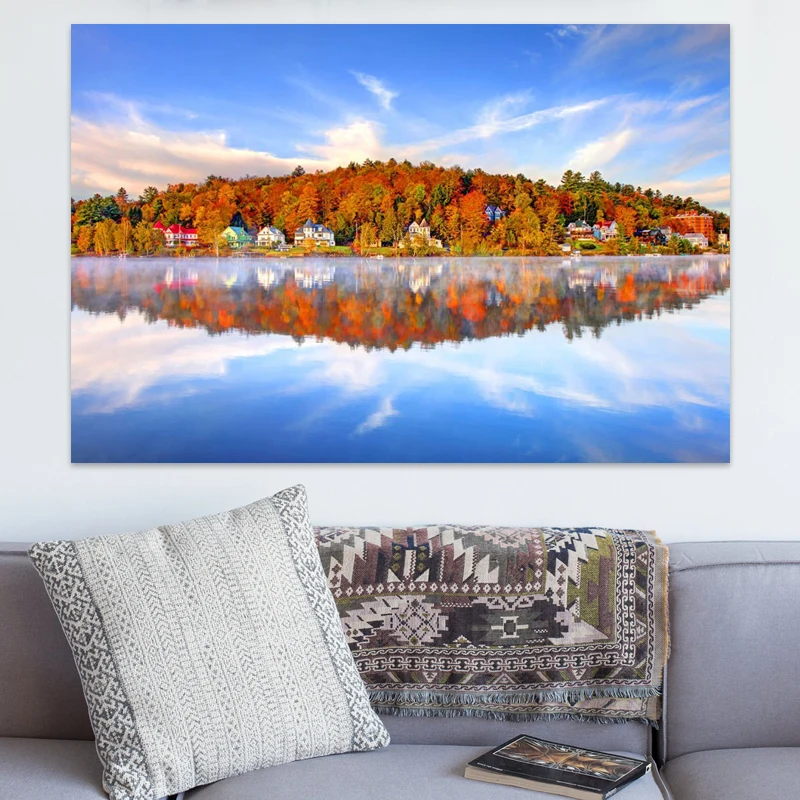 

Natural Landscape Canvas Art Painting Tree Lake Autumn Scenery Poster And Prints Wall Art Pictures For Living Room Home Decor