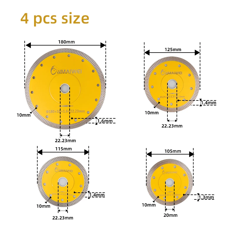 Diamond Saw Blade Granite Marble Cutting Disc Porcelain Tile Ceramic Blade 105/115/125/180mm for Angle Grinder Diamond Cut Disc