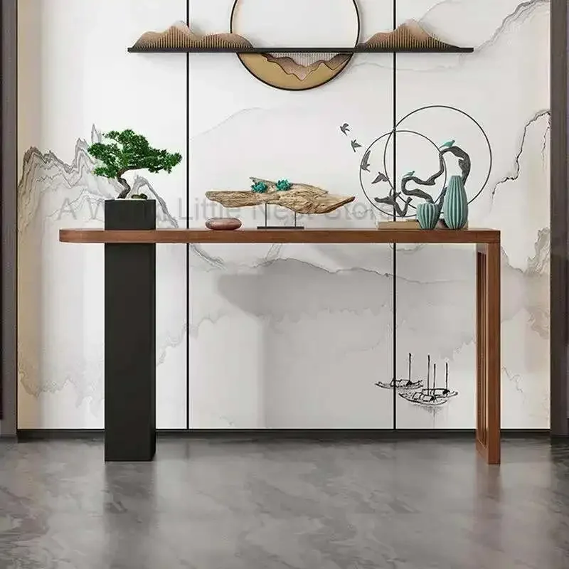 New Chinese Solid Wood Console Tables Into The Console Table Minimalist Creative Long Narrow Hallway Table Living Room Furniture