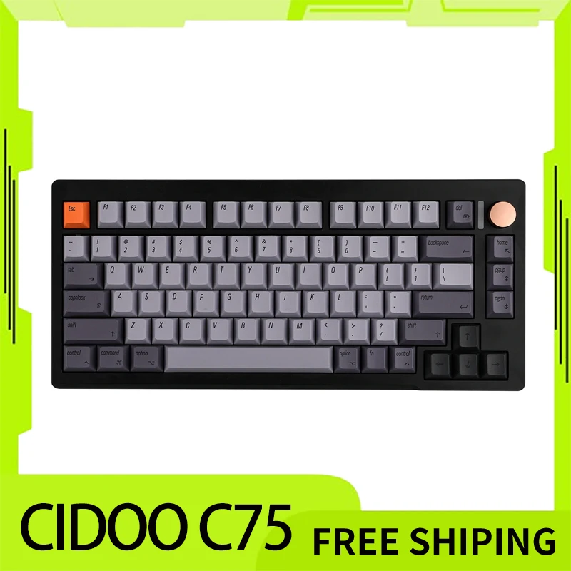 

CIDOO C75 Mechanical Keyboard 75% USBC Wired Gasket Structure Hot Swap Magnetic switch aluminium alloy RGB for Win/Mac accessory