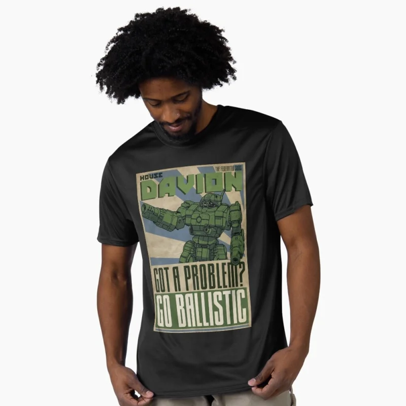 

House Davion Mechwarrior MWO Mech Combat RPG Gift t shirt for gamer Battletech Graphic clothes Short sleeve All size tops