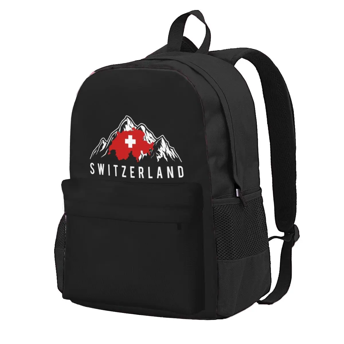 

Swiss Switzerland Flag Student Backpack School Bag Hiking Travel Daypack for Men Women Fashion Bookbag Shoulder Bags