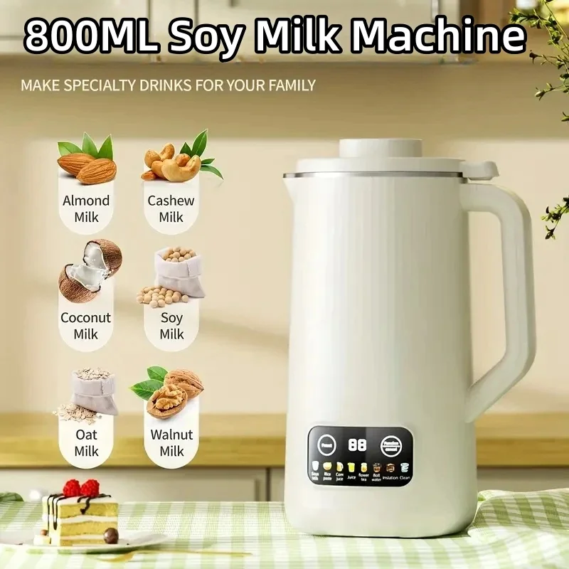 800ML Small Household Soymilk Machine 10-Blade Blade Quick Stirring Reservation Function 1-Button Cleaning Wall-Breaking Machine