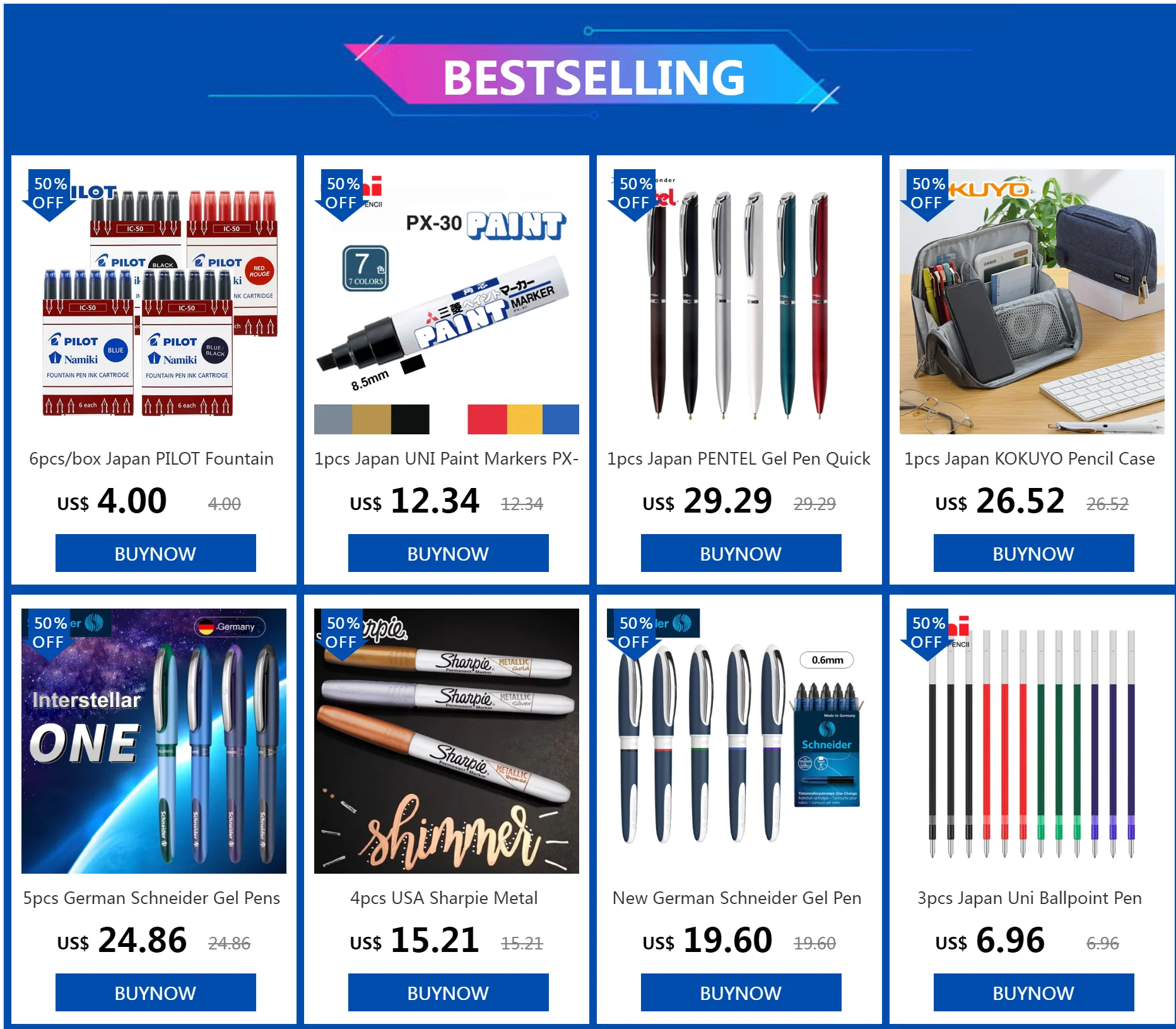 6 teile/schachtel Japan PILOT Brunnen Stift Tinte Tasche Original IC50 für 78G/smiley Gesicht Stift Ersatz Kern Nicht carbon Tinte Liefert – Detail 1