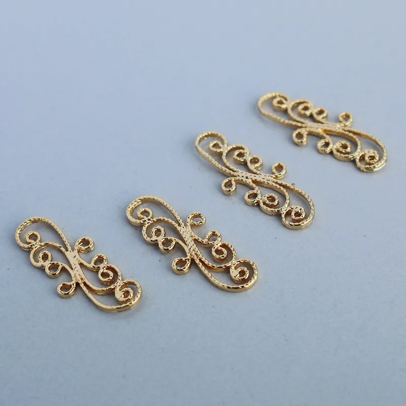 

14K Copper Gold-Plated Hollow Wing Pendant With Lace Flower 9.5*24mm DIY Jewelry Making Supplies