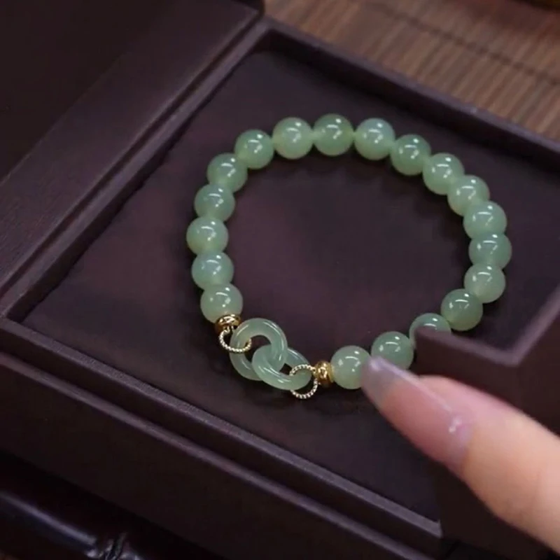 Summer Valentine\'s Day Gift Love Heart Jade Beads Charm Bracelet for Women Girl Fashion Natural Bracelet To Love Jewelry Gifts