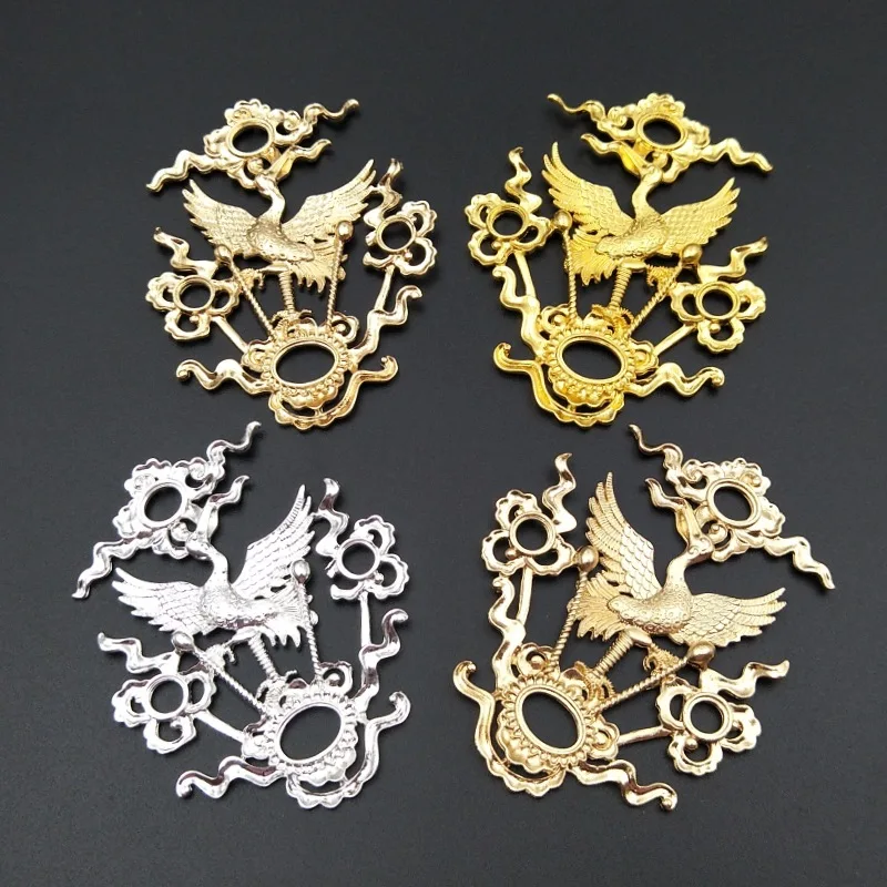 ヴィンテージ縁起の良い鶴の装飾-10-個-diy-アクセサリー卸売ゴールドシルバーメッキ金属装飾品ジュエリーアクセサリー