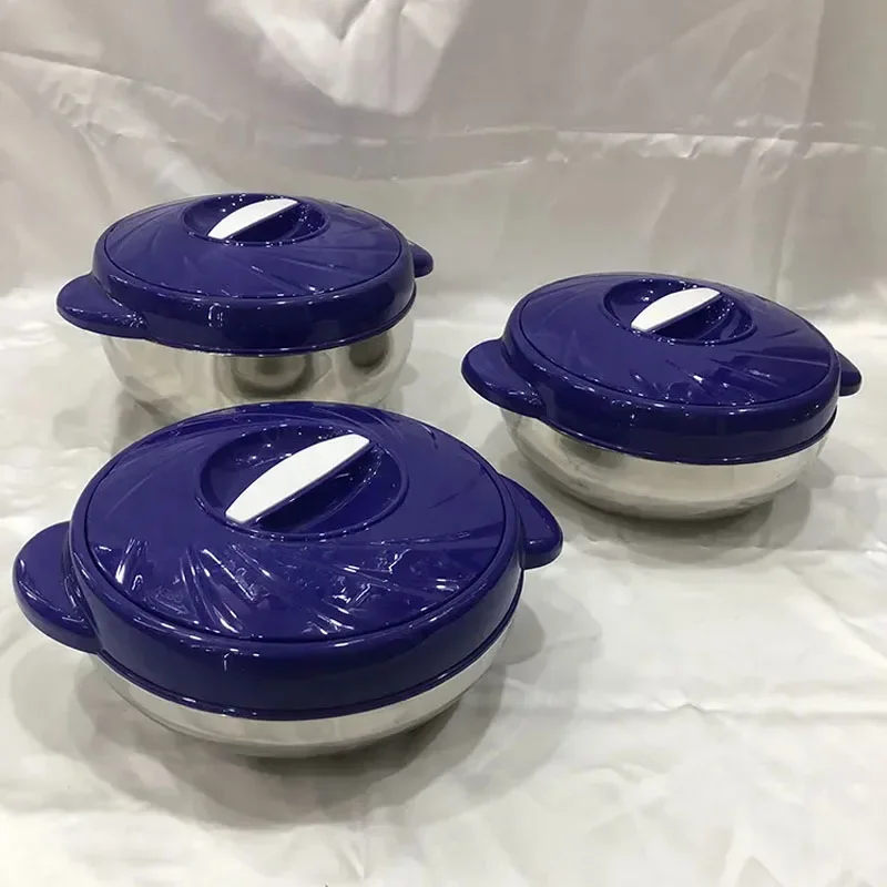 New 3pcs/set 1.5/2/3L Food Warmer Pot Plastic Special Offer Bento Heat Preservation Box Food Thermal Hot Pot for Party Ramadan